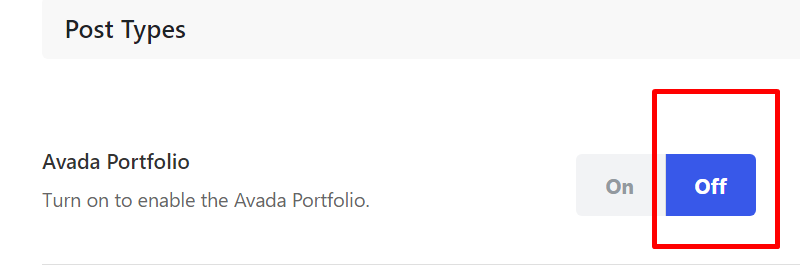 Disable Portfolio in Avada