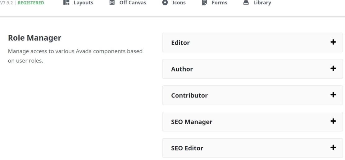 User roles in Avada theme